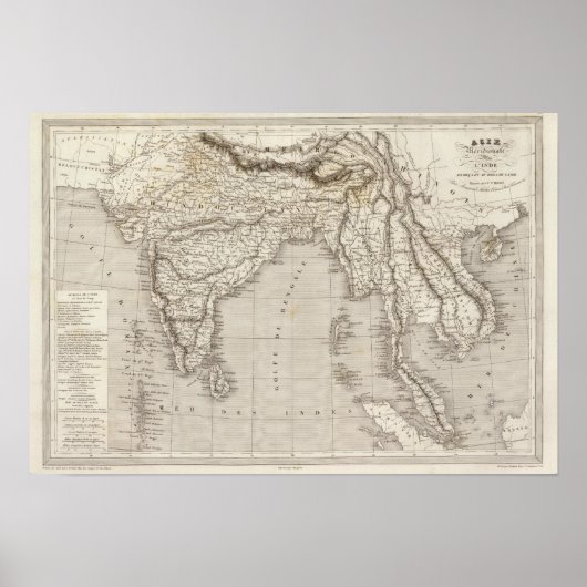 Poster Asie du Sud, Inde (Devant)