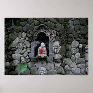 Poster Asie, Indonésie, Bali. Un sanctuaire de Bouddha