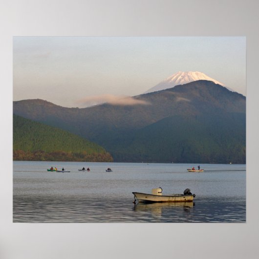 Poster Asie, Japon, Hakone. Vue tôt le matin sur le Mont. (Devant)