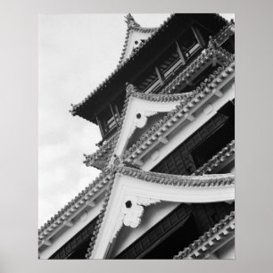 Poster Asie, Japon, Kumamoto. Détail du château de Kumamo