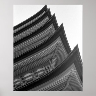 Poster Asie, Japon, Miyajima. Détail du temple