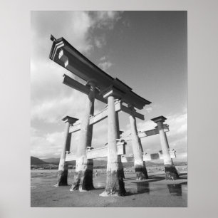 Poster Asie, Japon, Miyajima. La porte Torri.