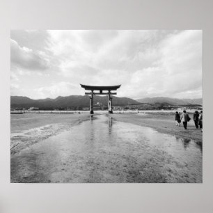 Poster Asie, Japon, Myajima. La porte Torri