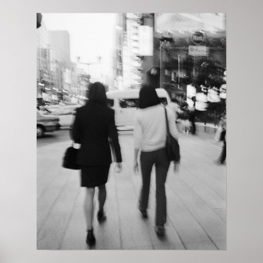 Poster Asie, Japon, Tokyo. Jeunes femmes sur la Ginza. (Devant)