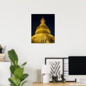 Poster Asie, Mayanmar, Yangon, temple bouddhiste en (Bureau à domicile)