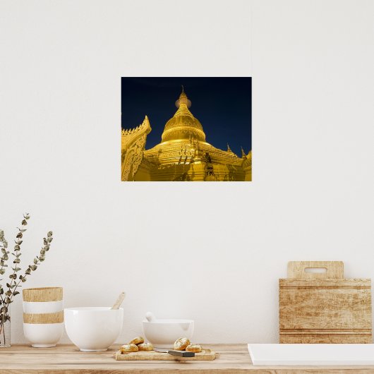 Poster Asie, Maynmar, Yangon, temple bouddhiste à Rangoun (Cuisine)