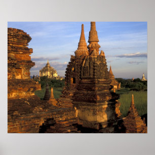 Poster Asie, Myanmar, Bagan. Temples antiques et