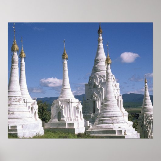 Poster Asie, Myanmar, lac Inle. Pagodes. 2 (Devant)