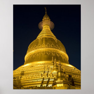 Poster Asie, Myanmar, Rangoun, temple bouddhiste