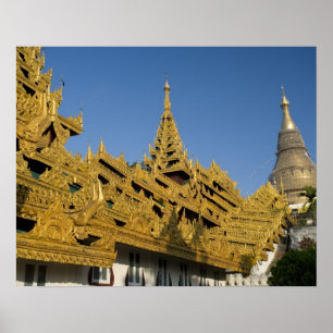 Poster Asie, Myanmar, Yangon. Stupa doré de Shwedagon 2