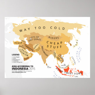 Poster Asie Selon l'Indonésie
