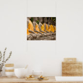 Poster Asie, Thaïlande, Siam, Bouddhas à Ayutthaya (Cuisine)