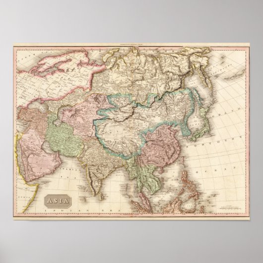 Poster AsieCarte panoramiqueAsie 3 (Devant)