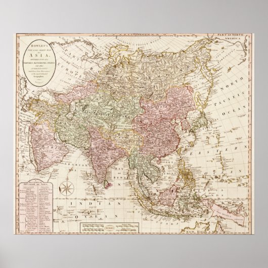 Poster AsieCarte panoramiqueAsie 4 (Devant)