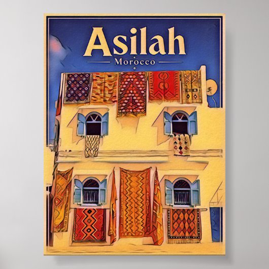 Poster Asilah Maroc ville bleue (Devant)