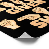 Poster Asl American Sign Language Words Given Shape  (Coin)