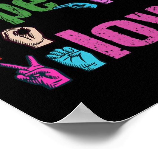 Poster ASL Faith Hope Love American Sign Language Christi (Coin)