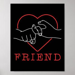 Poster ASL Friend Cute Language Fierté Sourde Sensibilisa