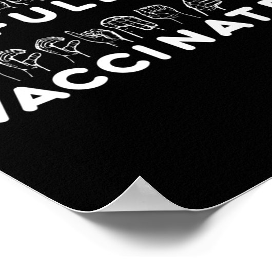 Poster Asl Fully Vaccinated Hand Sign Language (Coin)