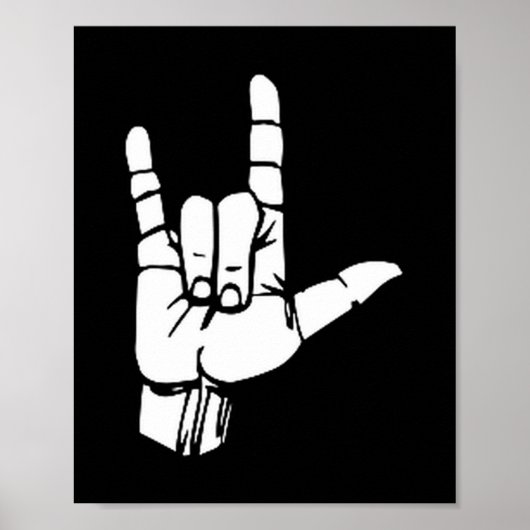 Poster Asl I Love You Gift American Sign Language Tee Pre (Devant)