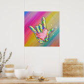 Poster ASL I Love You Heart (Cuisine)