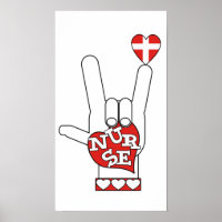 ASL I Love You Sign Language - HAND HEART NURSE