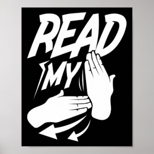Poster ASL Lire ma main Sourd américain Langue des Signes