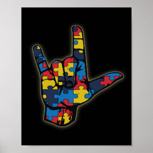 Poster ASL Love Langue des signes Tee Sensibilisation sur
