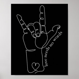 Poster ASL Maman Papa Enfants Enseignant Sensibilisation 