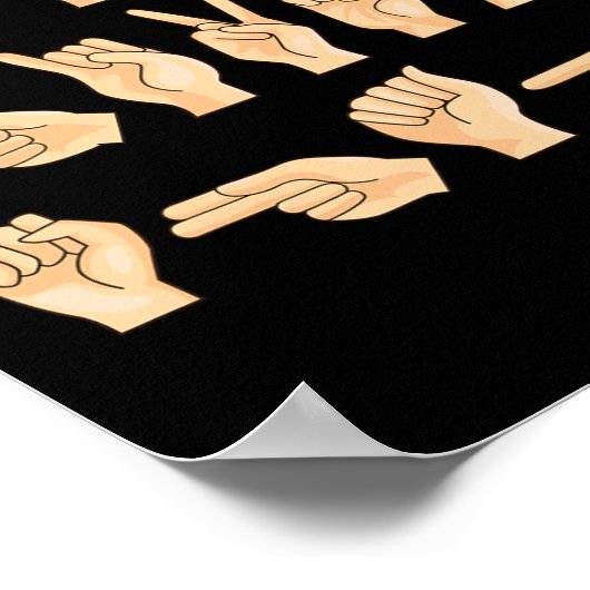 Poster ASL Mots donnés forme American Sign Language 1 (Coin)