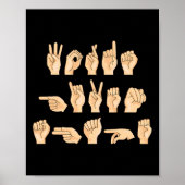 Poster ASL Mots donnés forme American Sign Language 1 (Devant)