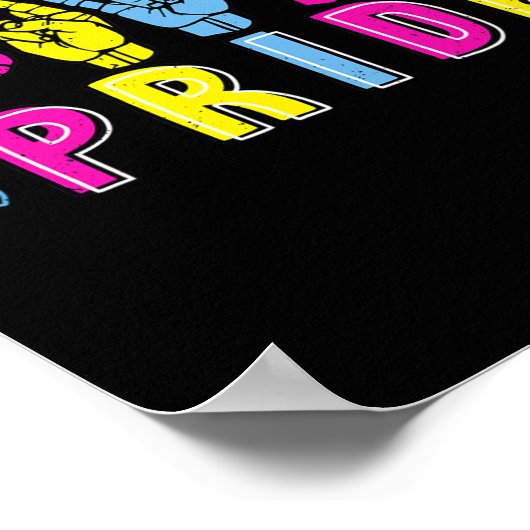 Poster Asl Pride Pan Arc-en-ciel Langue des signes Sourds (Coin)