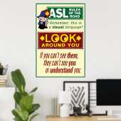 Poster ASL Rules of the Road. Une affiche. (Bureau à domicile)