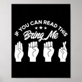 Poster Asl Sign Language Bring Me Beer Deaf (Devant)