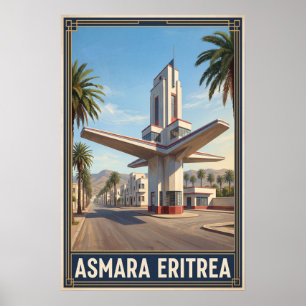 Poster Asmara Érythrée Voyage Rétro Vintage