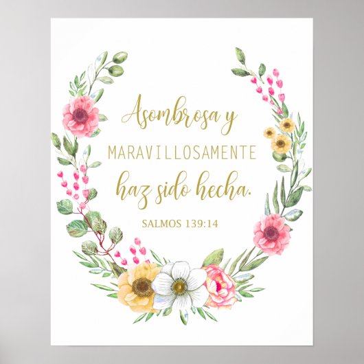 Poster Asombrosa y maravillosamente Salmos 139 Póster (Devant)