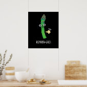 Poster Aspara-gaz amusant Asparagus Veggie Pun Dark BG (Cuisine)