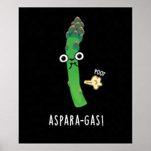 Poster Aspara-gaz amusant Asparagus Veggie Pun Dark BG
