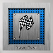 Poster Aspect métal brossé Drapeau de course (Devant)