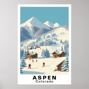 Poster Aspen Colorado Art de Voyage Ski Vintage