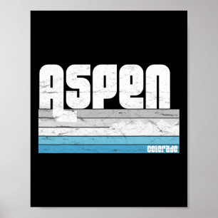 Poster Aspen Colorado Co Montagne Rétro Vintage Ski Hi