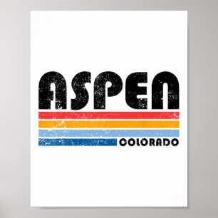 Poster Aspen Colorado Co Ski alpin de montagne Vintage As