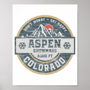Poster Aspen Colorado Montagnes Rocheuses Le Camping Rand