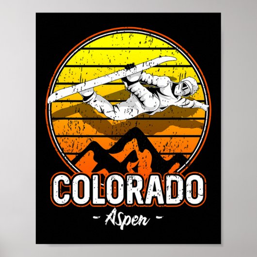 Poster Aspen Colorado Snowboard (Devant)