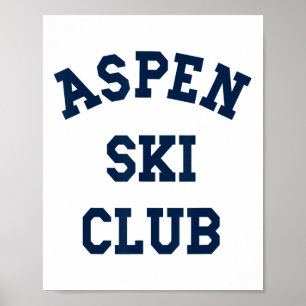 Poster Aspen Ski Club Colorado Ski Mountain Travel Ski