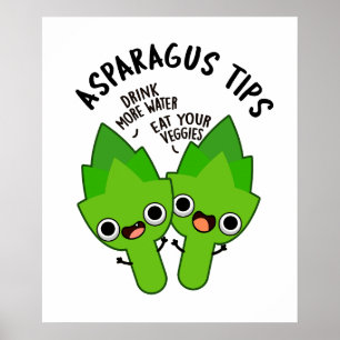 Poster Asperges Conseils amusant Veggie Pun