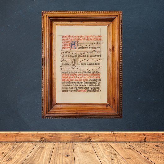 Poster Asperges me Gregoriant Chant Manuscrit médiéval