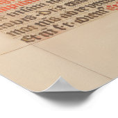 Poster Asperges me Gregoriant Chant Manuscrit médiéval (Coin)