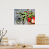 Poster Asperges vertes aux fraises (Cuisine)