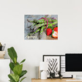 Poster Asperges vertes aux fraises (Bureau à domicile)
